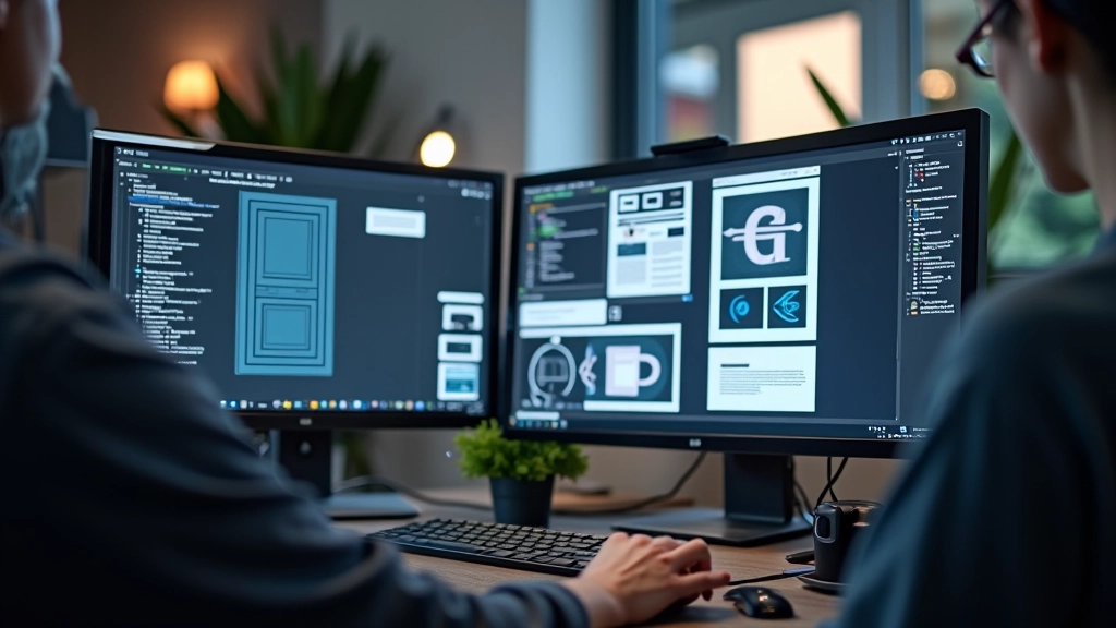 Designer werkt aan responsive website op meerdere monitors met verschillende device emulaties