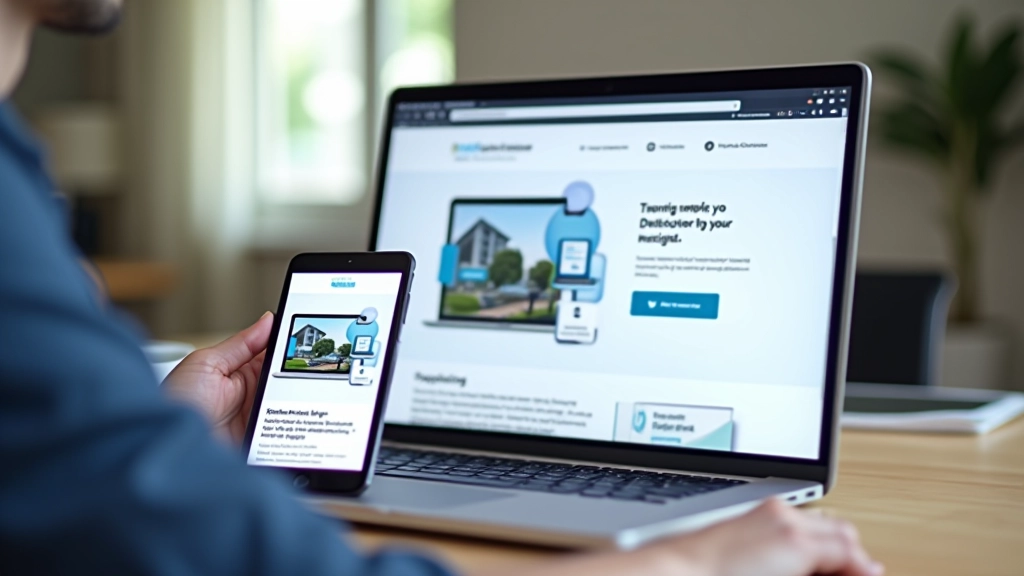 Laptop scherm toont een responsive website layout die adapteert van één kolom op mobiel naar drie kolommen op desktop, met flexbox en grid in actie